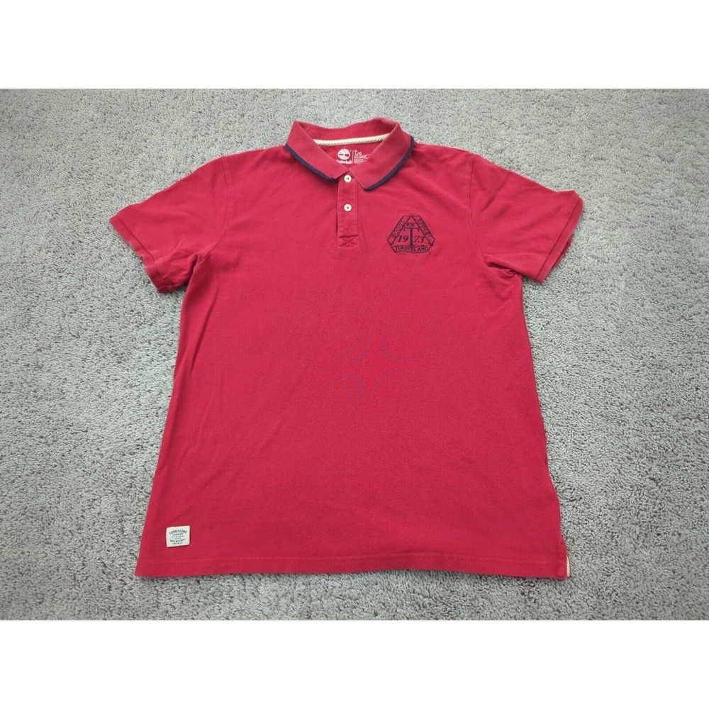 Timberland Polo Shirt Mens Large Red Boots Apparel 1973 Coupe Standard